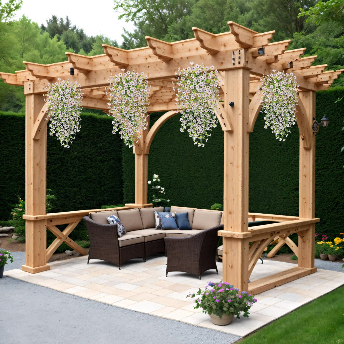 Ammyoo outdoor faux daisy white, lightweight décor for easy hanging.