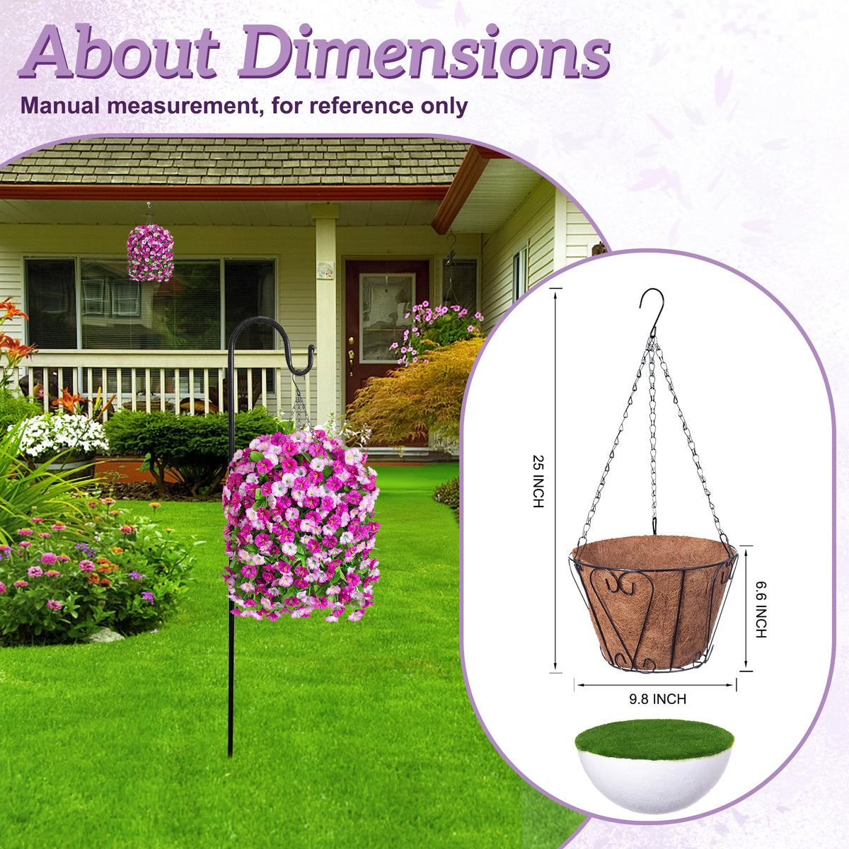 Ammyoo outdoor hanging flower basket ideal for patios and balconies.