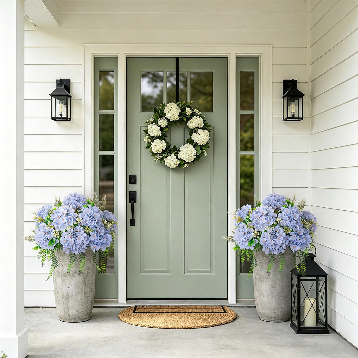 Ammyoo outdoor hydrangea plant with leaves, ideal for garden and balcony.