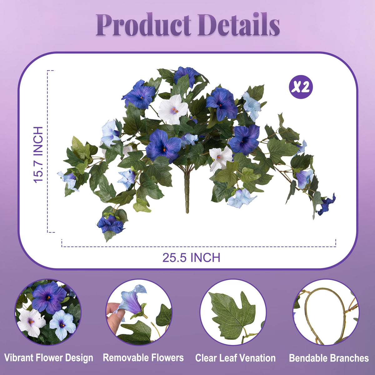 Ammyoo petunia branch 25-5inch adds lush, full greenery to spaces.