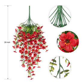 Ammyoo porch planter daisy-red arrangements create seasonal charm.