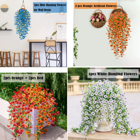 Ammyoo realistic hanging flowers elevate outdoor entryways.