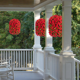 Ammyoo red hanging basket decor brings year-round charm