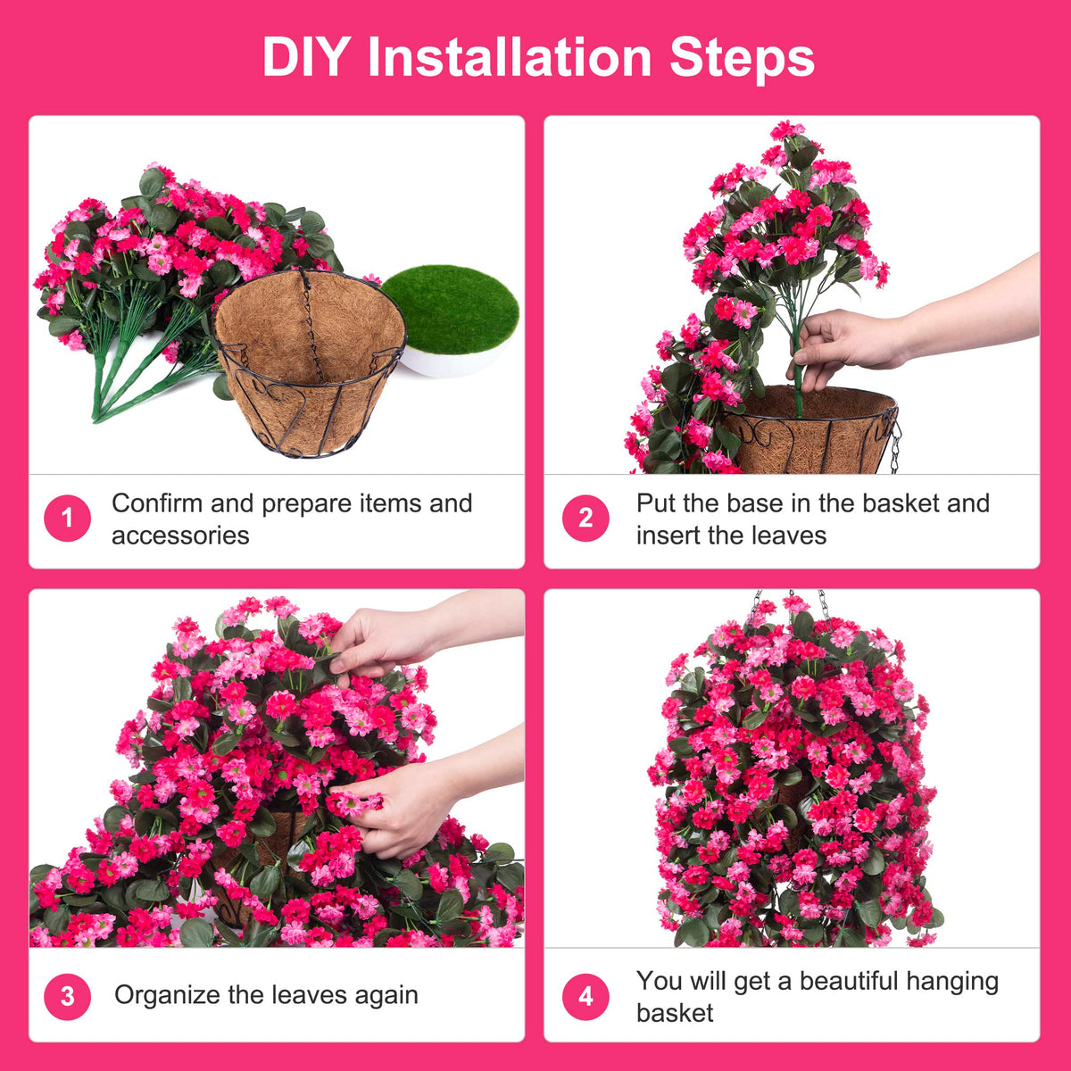 Ammyoo rose red daisies in hanging arrangement adds instant color.
