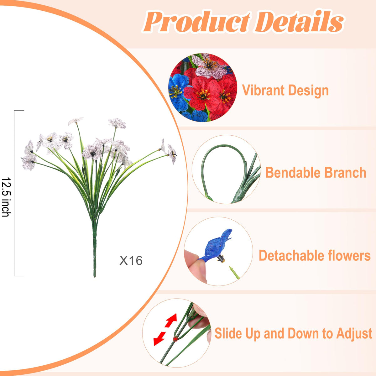 Ammyoo UV resistant blooms endure sun exposure for durable outdoors.
