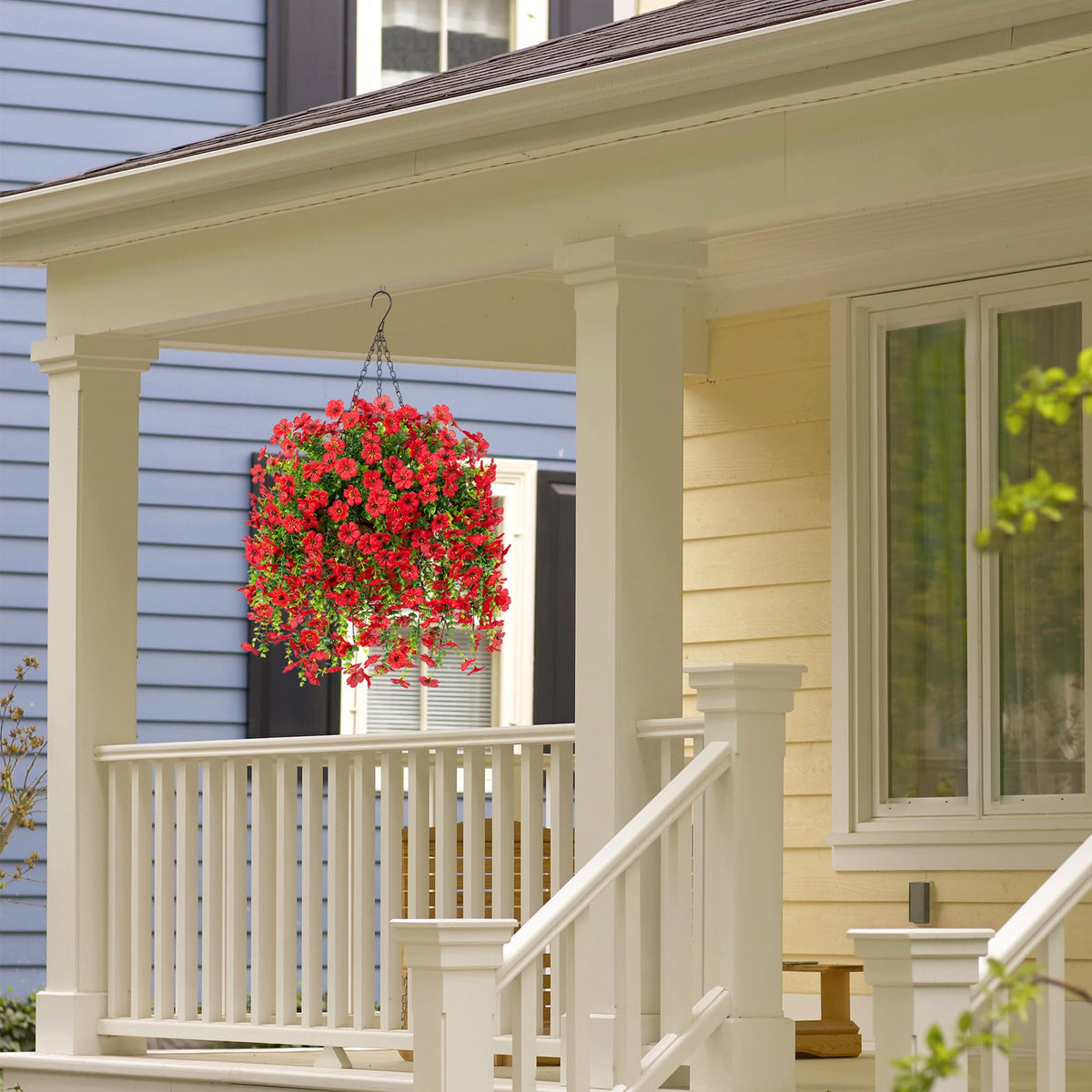 Ammyoo UV-resistant hanging plant that maintains color in sun.