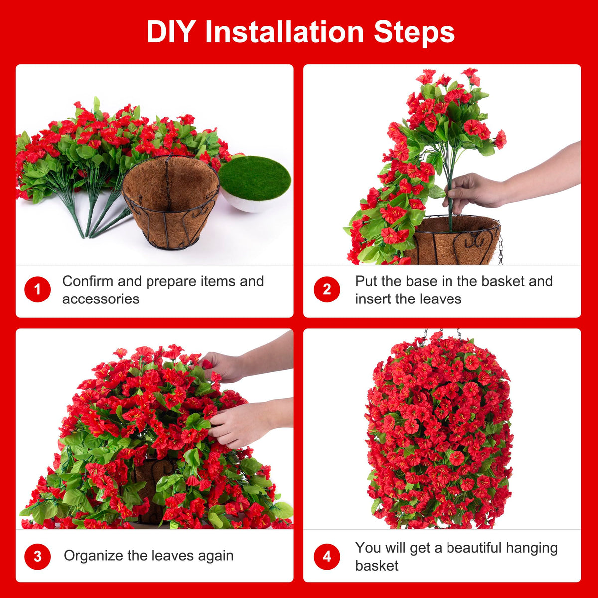 Ammyoo UV-resistant faux flowers endure outdoors with bright color