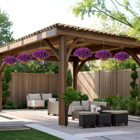 Ammyoo weather-resistant artificial flowers for outdoor use.