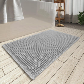AMOAMI upgraded waffle bath mat showing durable weave and plush surface