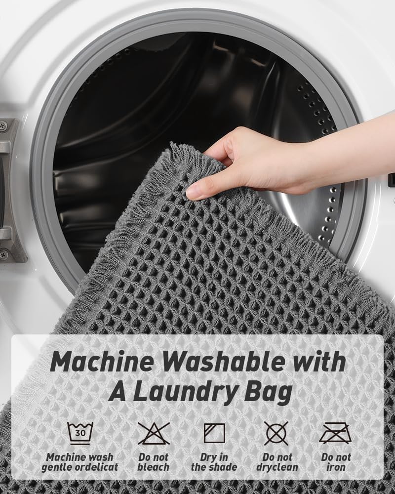 AMOAMI waffle mat is machine washable for easy upkeep