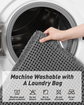 AMOAMI bath mat is machine washable for easy cleaning
