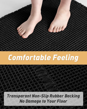 AMOAMI Upgraded Waffle Bath Mat with clear backing enhances bathroom safety.