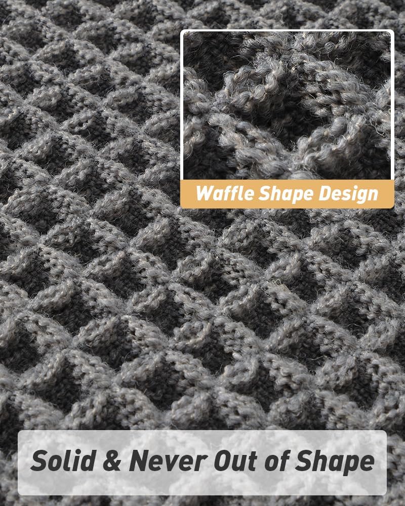 AMOAMI waffle bath mat offers soft, cozy texture underfoot