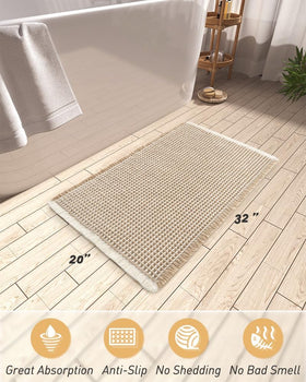 AMOAMI deep waffle texture provides soft underfoot feel after shower
