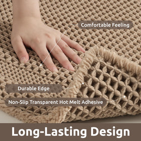 AMOAMI waffle bath mat machine-washable for easy cleaning and reuse