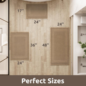 AMOAMI waffle bath mat non-slip backing keeps it secure on bathroom floors