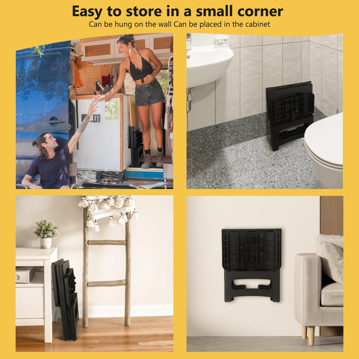 AMOISE folds flat to save space in closets or vehicles