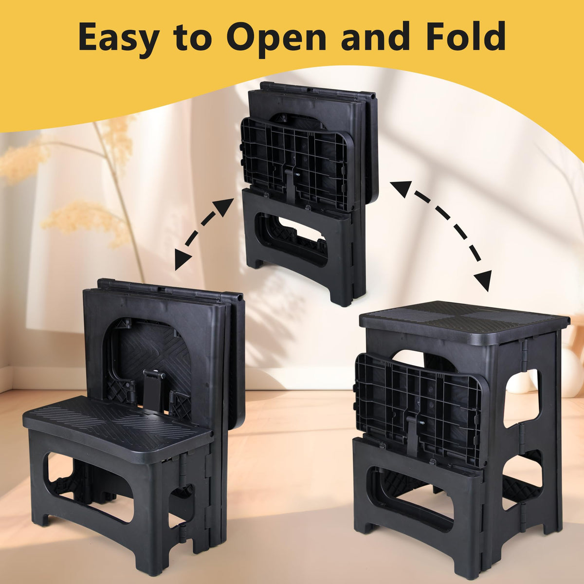 AMOISE lightweight stool with carry handle for effortless moving