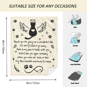 Amonee-YL cat memorial blanket serves as a thoughtful sympathy gift.