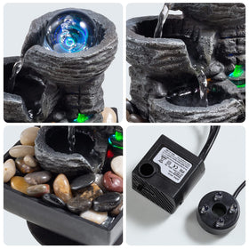 AMOOTEK LED lights illuminate rolling bubble balls for ambient mood lighting.
