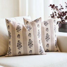 Amor Virisso floral pillow cover front view with delicate motifs for sofa decor
