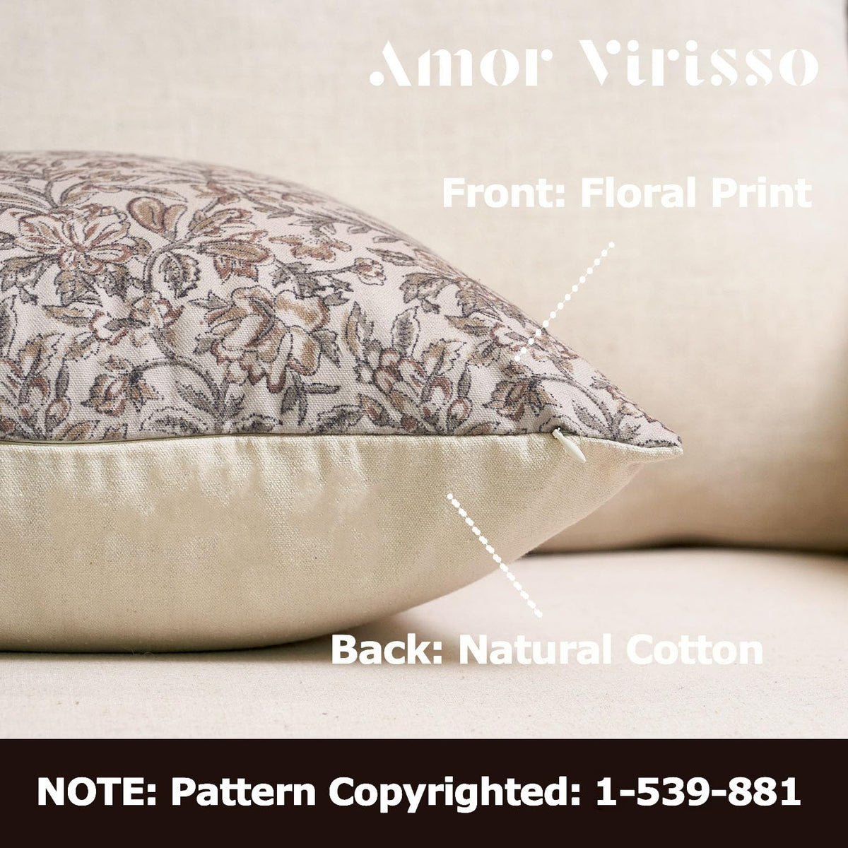 Amor Virisso floral pattern close-up highlights vintage charm for living spaces