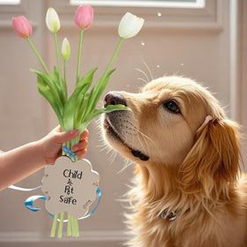 Amore Florals waterproof latex tulips stay vibrant with easy wipe-clean maintenance.