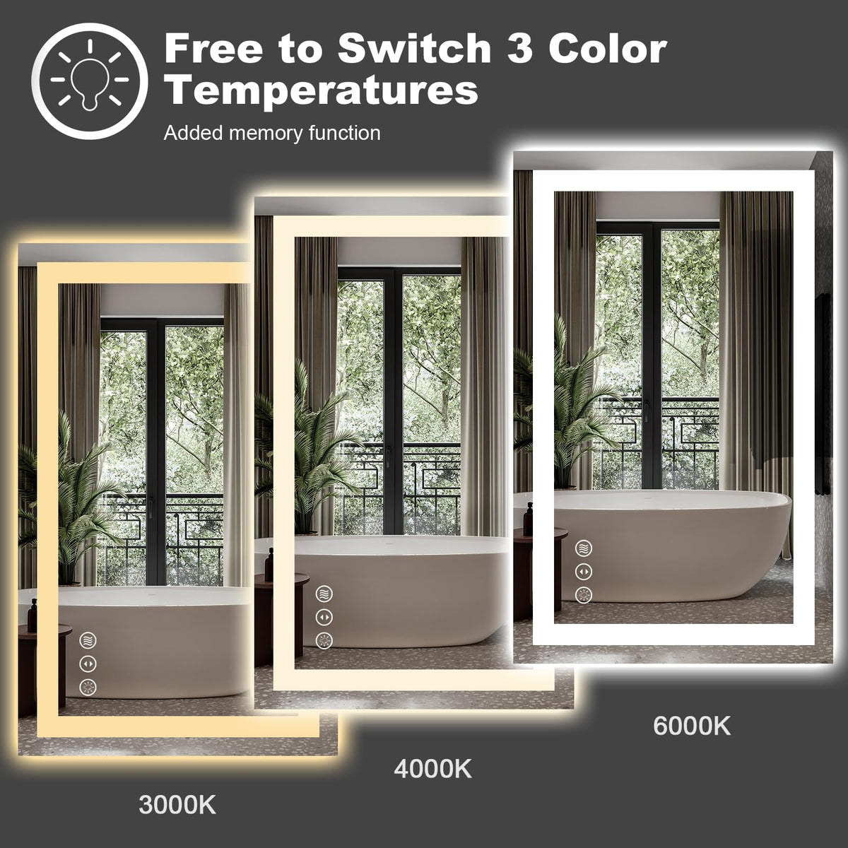 Amorho anti-fog heater keeps reflections clear in steamy bathrooms.