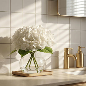 AMORISE Real Touch Hydrangea in vase wedding decor adds timeless elegance