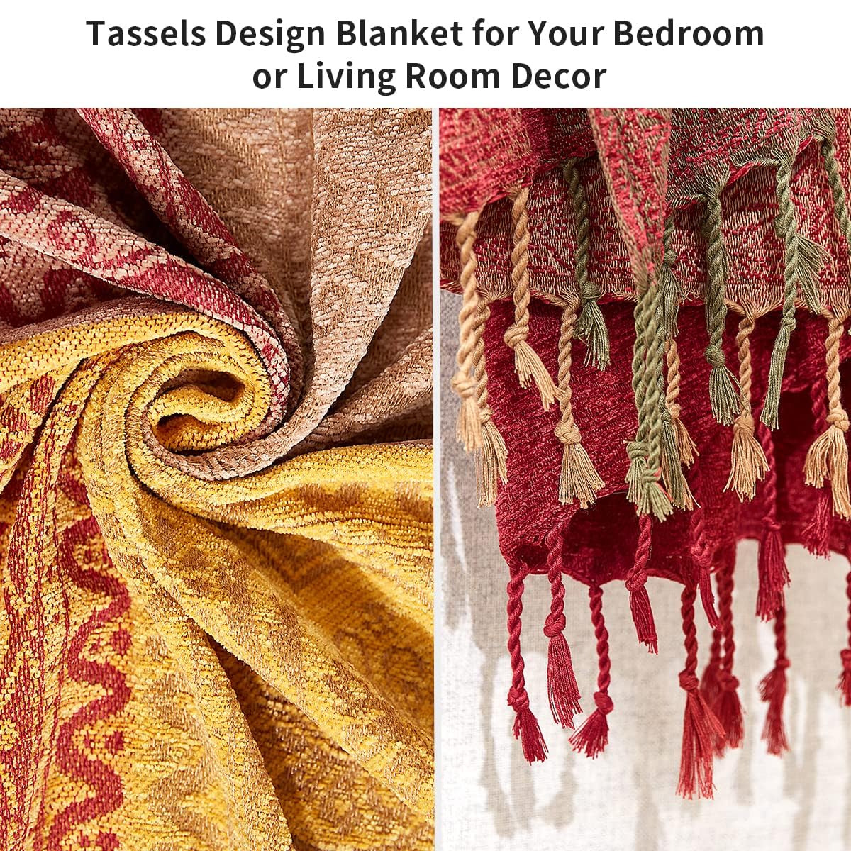 Amorus decorative blanket brightens bed or couch with tribal pattern