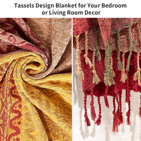 Amorus decorative blanket brightens bed or couch with tribal pattern