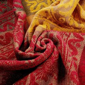 Amorus jacquard armchair cover displays vibrant bohemian pattern.