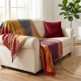 Amorus soft throw blanket provides cozy warmth for sofa lounging