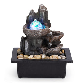 AMOOTEK tabletop fountain with rotating ball for tranquil desk ambience