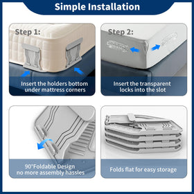 AMOVO grey four-pack keeps beds organized.