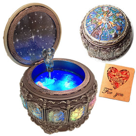 Amperer Briskfeel Vintage Music Box with constellations and glowing light for ambient decor.