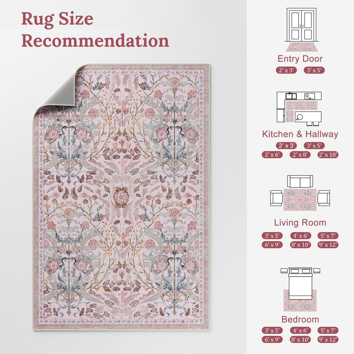 AMTOVO 8x10 rug durability detail showcases sturdy construction.