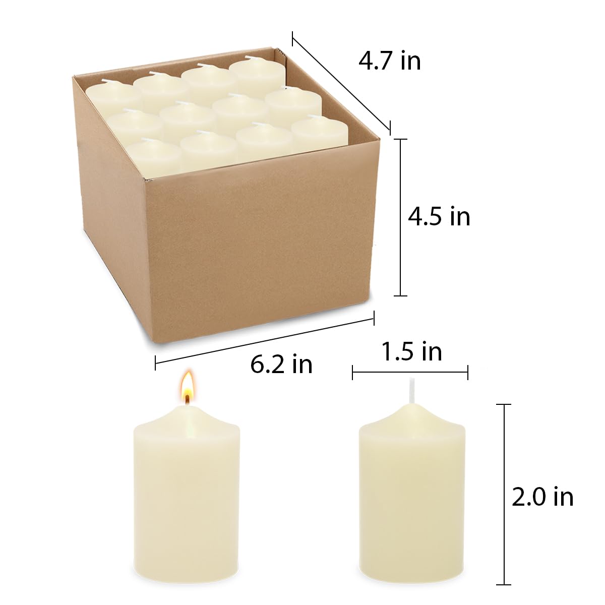 Amusaer 12-hour burning ivory votive candle offering reliable glow.