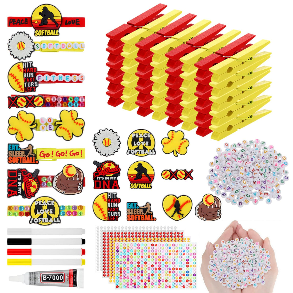 Amyhill cheer pins wooden clips decorate backpacks with durable, reusable team spirit