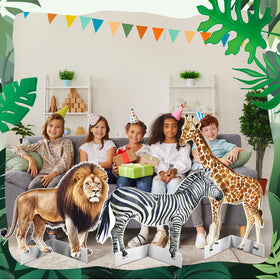 Amyhill zebra cutout standup adds vibrant jungle vibe to parties