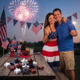 Amyhill Memorial Day decor blends heritage with casual country style.