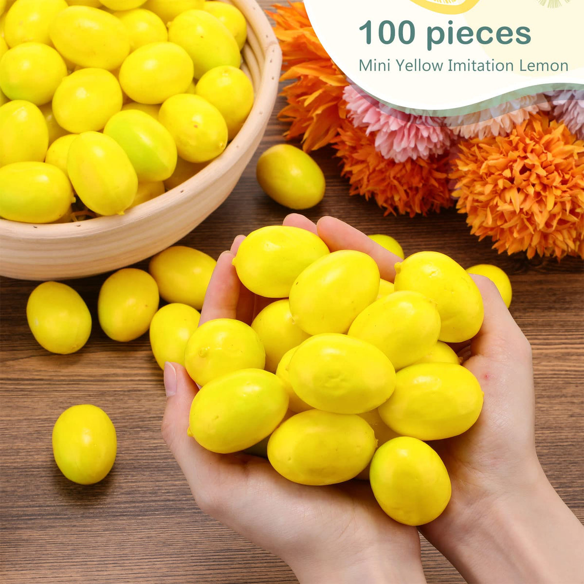 Amyhill mini lemon foam shown in decorative basket for kitchen ambience.