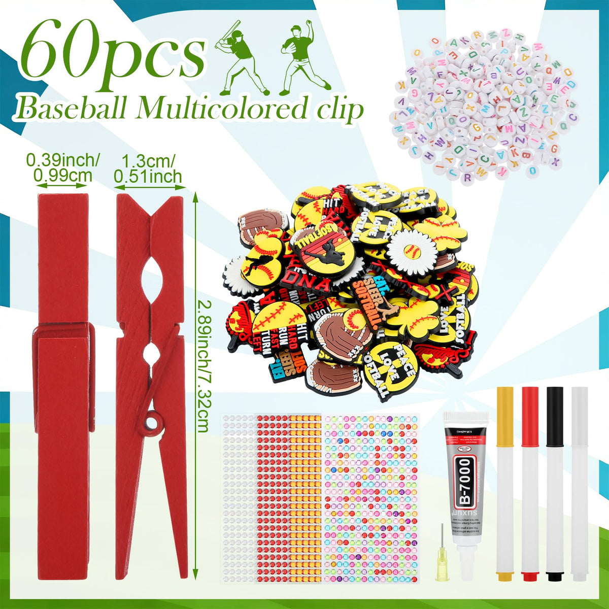 Amyhill softball stickers PVC patches add colorful flair to uniforms and bags