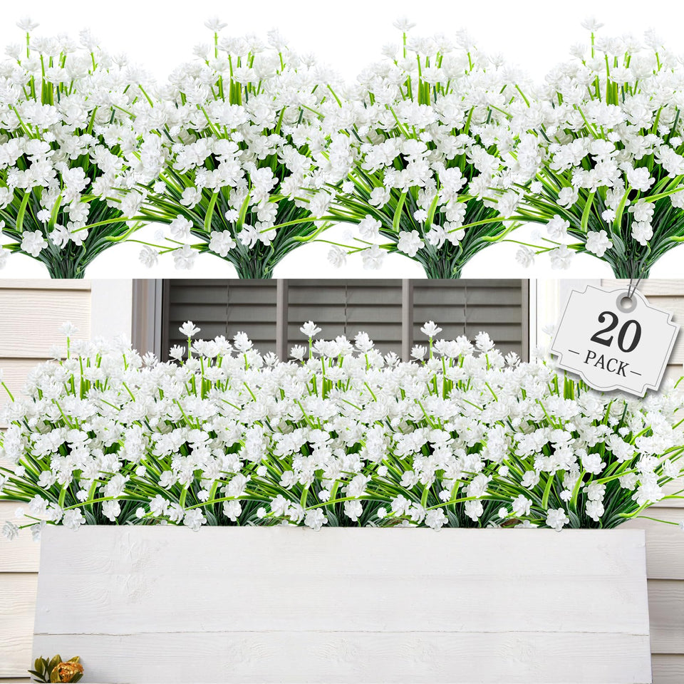 AmyHomie 20-bundle outdoor flowers for durable decoration.