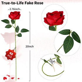 AmyHomie artificial roses with bendable stems for easy DIY floral designs