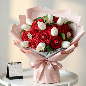AmyHomie dark red rose centerpiece for events, durable and maintenance-free