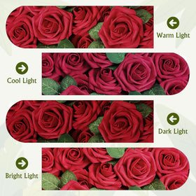 AmyHomie wedding bouquet idea using dark red artificial roses