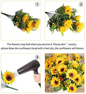 AmyHomie easy-care sunflowers require no watering for maintenance-free decor