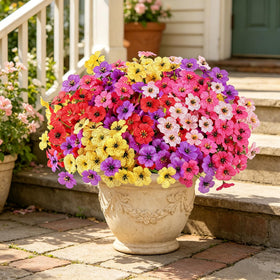 AmyHomie garden and porch display with durable outdoor flora.