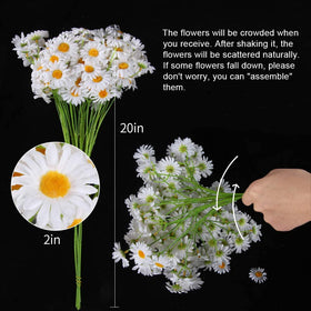 AmyHomie indoor and outdoor-friendly daisies maintain color in various spaces.